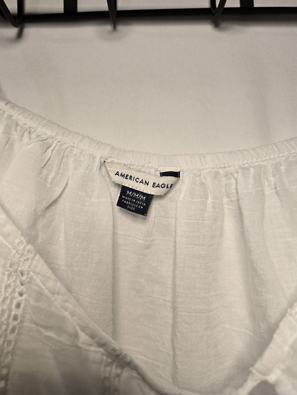 American Eagle Outfitters White Eyelet Tie-Front Camisole Top - Picture 2 of 6